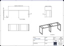 URANE. Table sur mesure - Pieds en tube 50*50mm