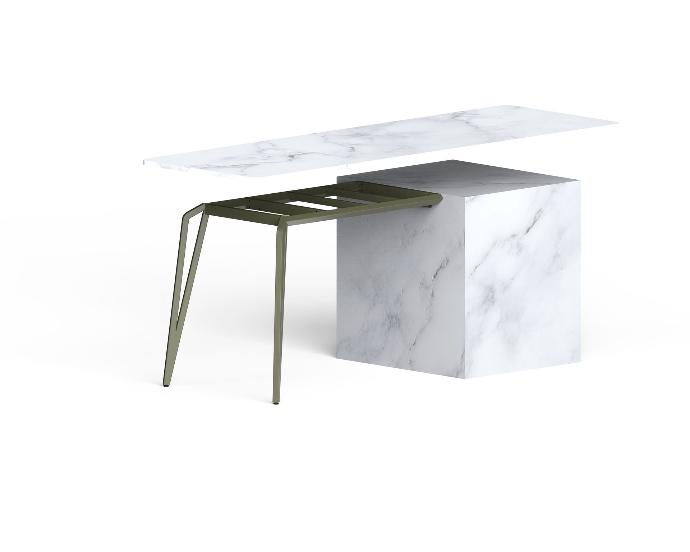 ARTÉMIS. Demi table sur mesure avec vérins de réglage (+5mm)