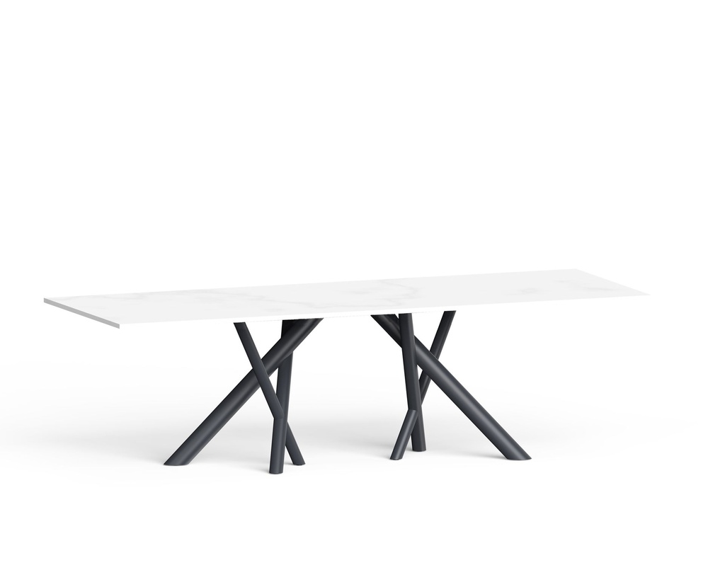 CAMÉLIA. Table Double pieds avec vérins de réglage (+/-5mm)