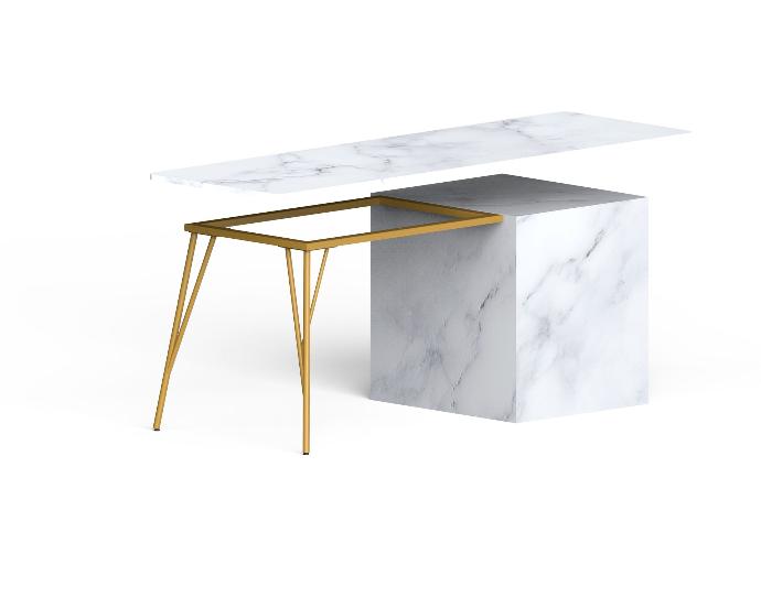 DELTA. Demi table sur mesure avec vérins de réglage (+5mm) - Pieds en tube 28/22/16mm