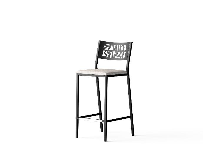 SLIDE. Tabouret snack assise tapissée