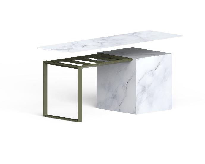 ATELIER. Demi table sur mesure avec vérins de réglage (+/- 5mm) (copie)