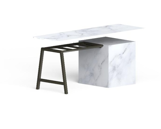 ATELIER. Demi table sur mesure avec vérins de réglage (+/- 5mm)