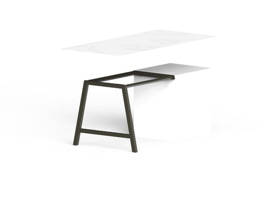 ATELIER. Demi table sur mesure avec vérins de réglage (+/- 5mm)