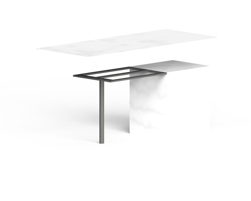 Demi table sur mesure avec pied central